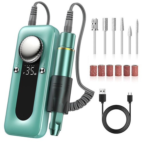 New 45000RPM Rechargeable Electric Nail Drill Machine Manicure Portable Nail Set - Picture 10 of 20