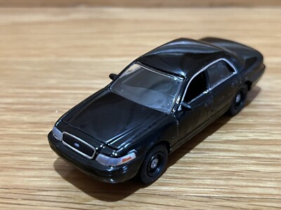 Greenlight 1/64 2008 Ford Crown Victoria Black Unmarked Police Car