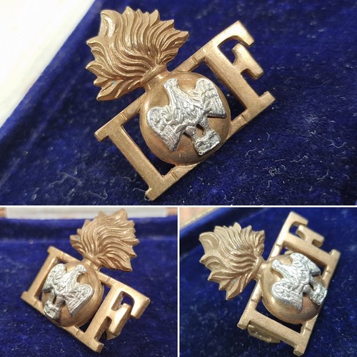 Second World War Two WW2 Brass Royal Irish Fusiliers Shoulder Badge - Picture 3 of 4