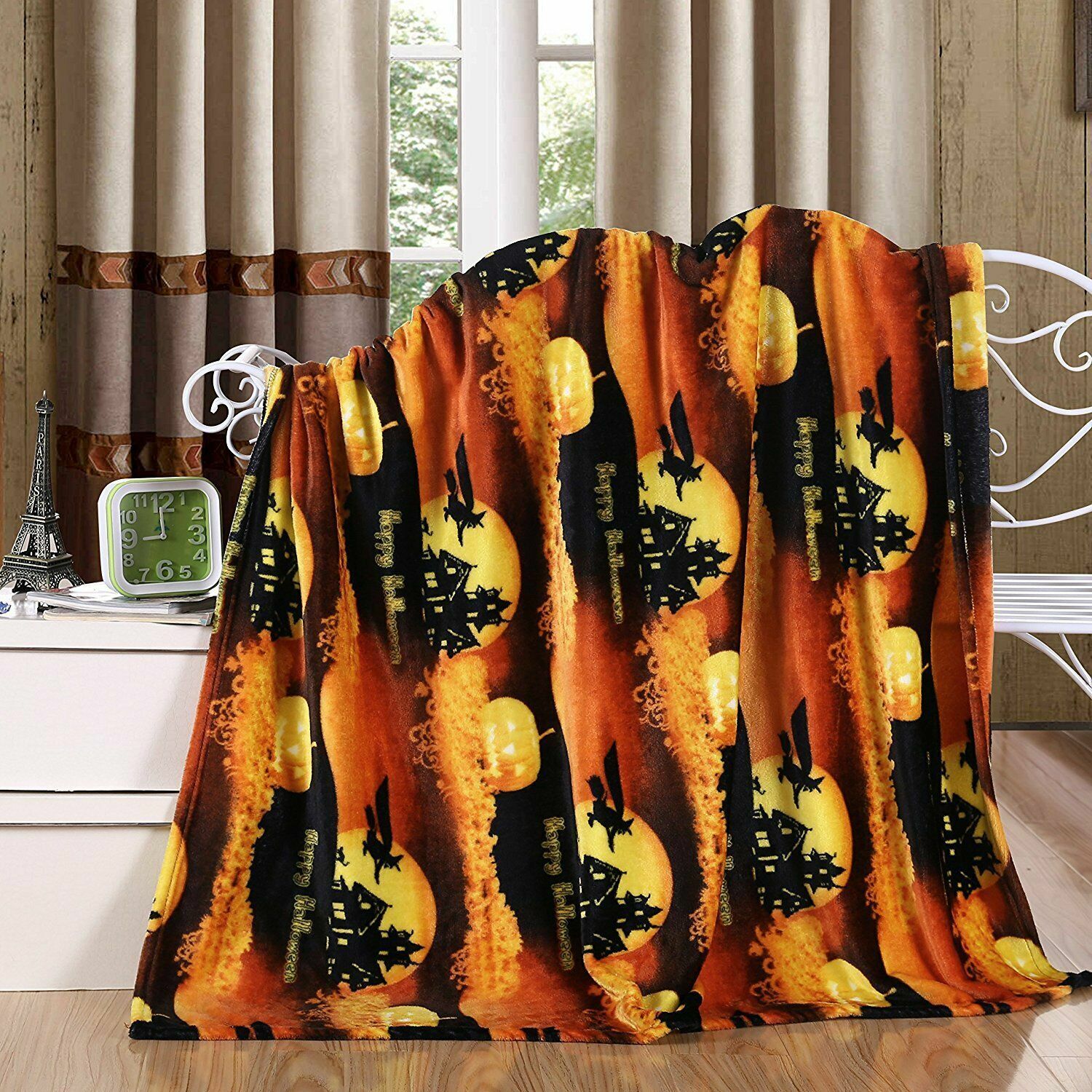 Ultra Soft & Cozy Oversized Halloween Flying Witches Plush Throw Blanket Cover