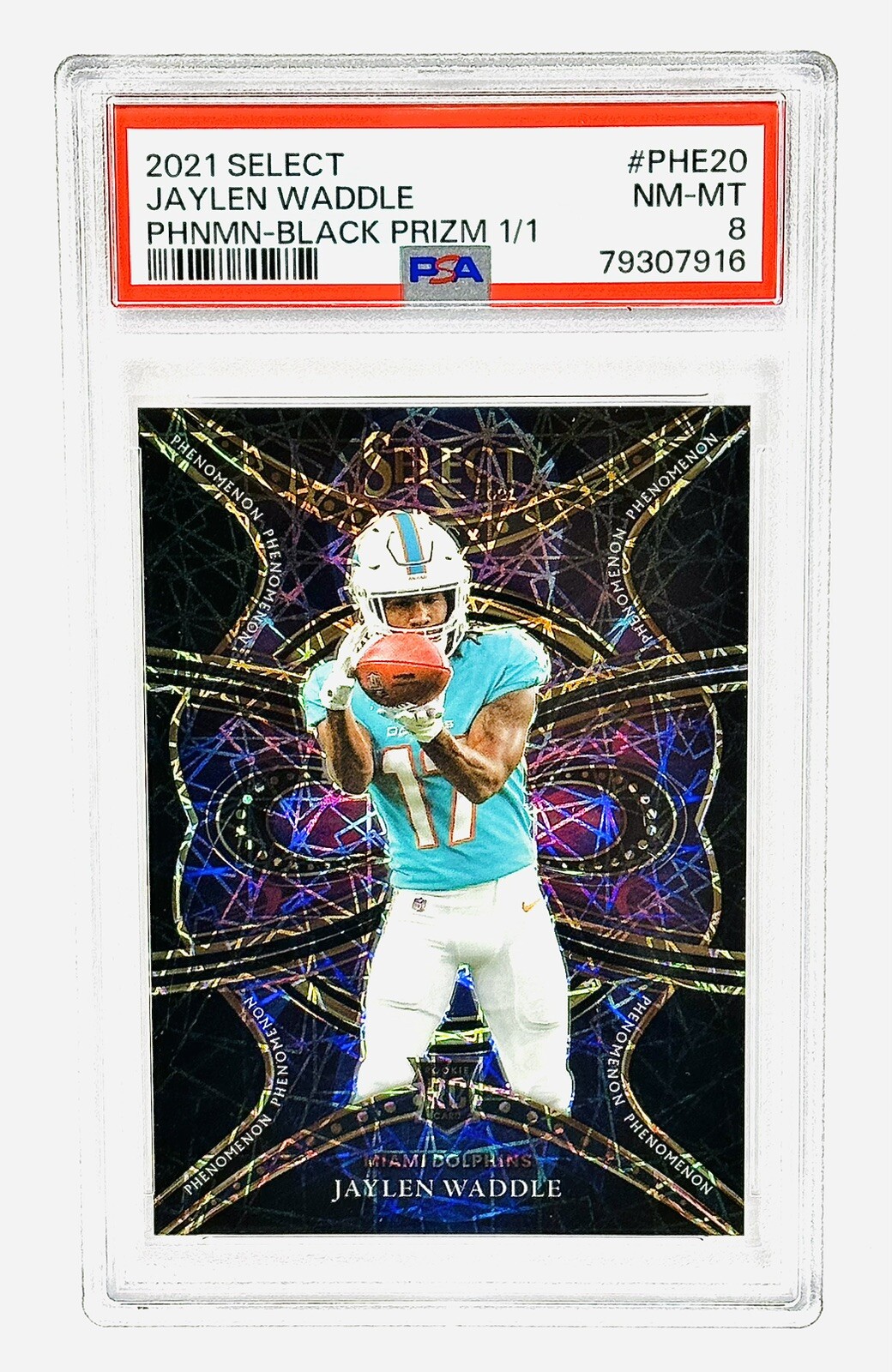 Jaylen Waddle Panini Select Phenomenon #PHE20 Black Prizm 1/1