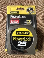 STANLEY Power lock 25’ MADE IN USA with GLOBAL MATERIALS- NEW - Some Scratches 
