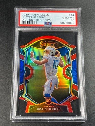 2020 Justin Herbert [Red Prizm Die Cut] #44