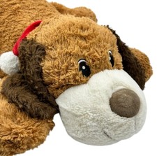 Christmas Puppy Dog Plush in Scarf Holiday Brown Floppy Ear Stuffed Animal