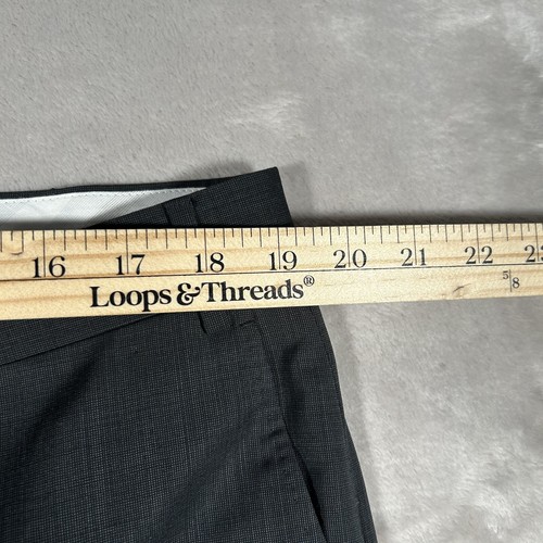 CANALI Current 1934 Solid Grey 100% Wool Luxury Flat Front Pants Trousers - 37 - Picture 14 of 21