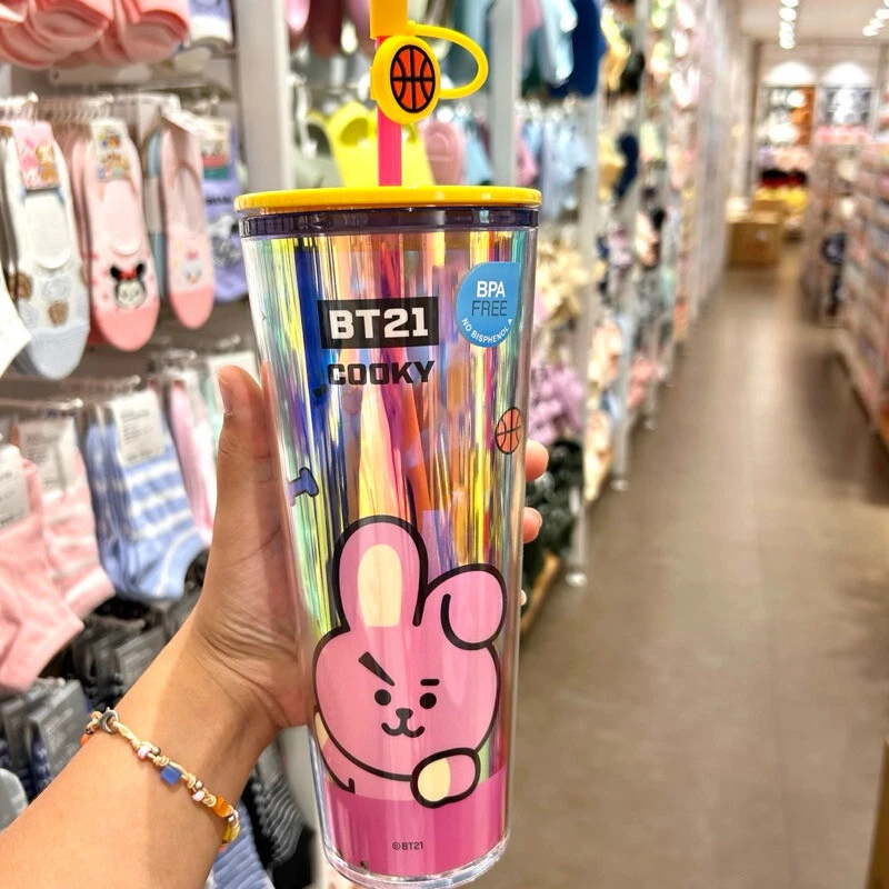 BT21 Miniso Line Friends 800ml Hologram Tumbler with Straw