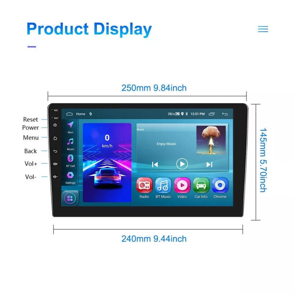 DOUBLE 2 DIN Android 13.0 Car Stereo Radio WiFi RDS MP5 Player