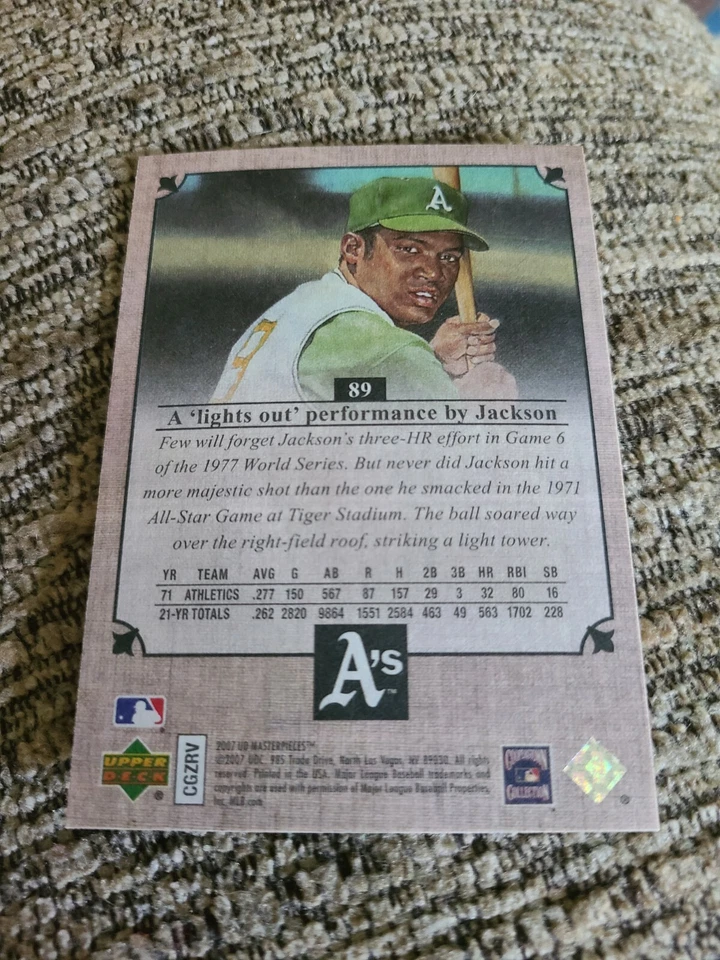 Reggie Jackson 2007 Upperdeck Masterpieces Baseball Card NM/MT #89 - Image 2 of 2