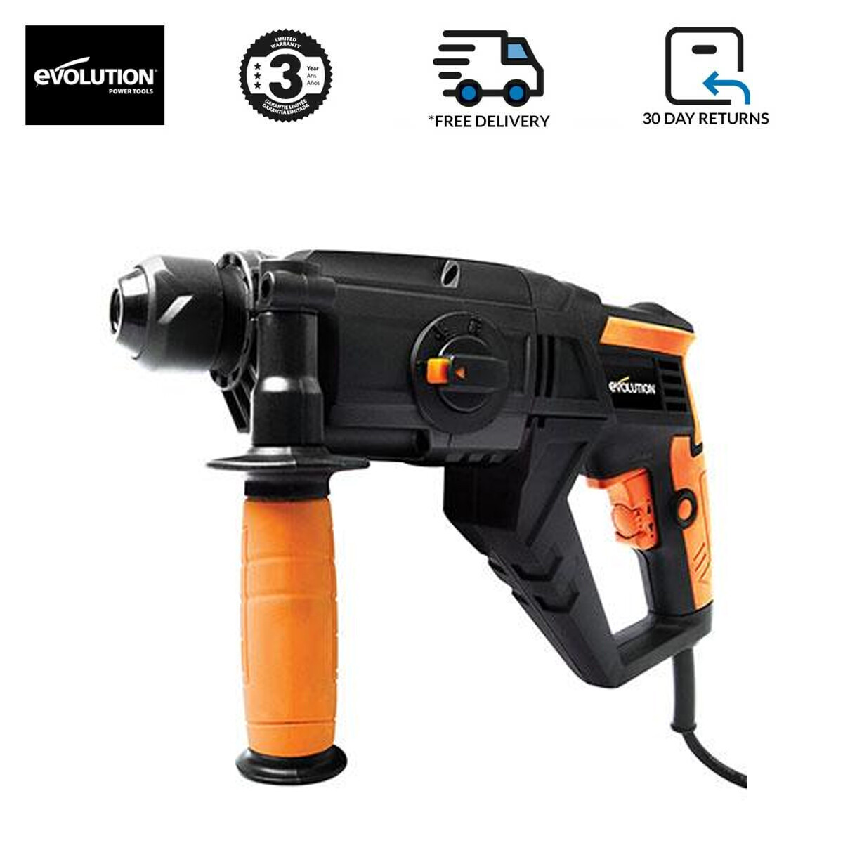 Evolution Power Tools SDS4-800 Four Function SDS Hammer Drill 650w