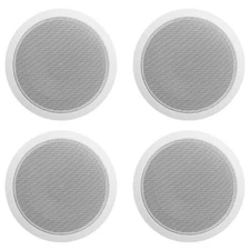 (4) Rockville CCL6T White 70V 6" Commercial Ceiling Speakers 4 Restaurant/Office