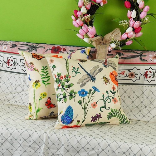 ONWAY Outdoor Waterproof Spring Summer Pillow Covers 18X18 Inch Set of 4 Floral - Picture 6 of 7