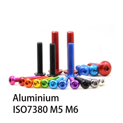Aluminum Alloy Anodized Button Head Socket Cap Screw Allen Bolt Hex Drive M5 M6