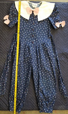 VINTAGE KIDS ROMPER JUMPSUIT COLLARED FLORAL PATTERN SIZE 8-COTTAGE CORE-KAWAII