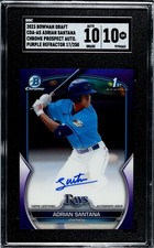 2023 Bowman Chrome Draft 1st Auto #CDA-AS ADRIAN SANTANA /250 SGC 10 RAYS