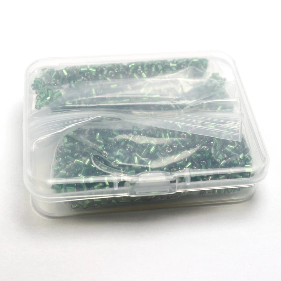 2500 pcs Silver-Lined Glass Tube Bugle Beads 2X2mm + Storage Box Colour Choice - Image 2 of 4