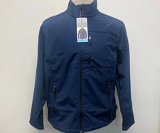 Free Country Men's Recycled Navy Blue Softshell Fleece Jacket Size Large (42-44)