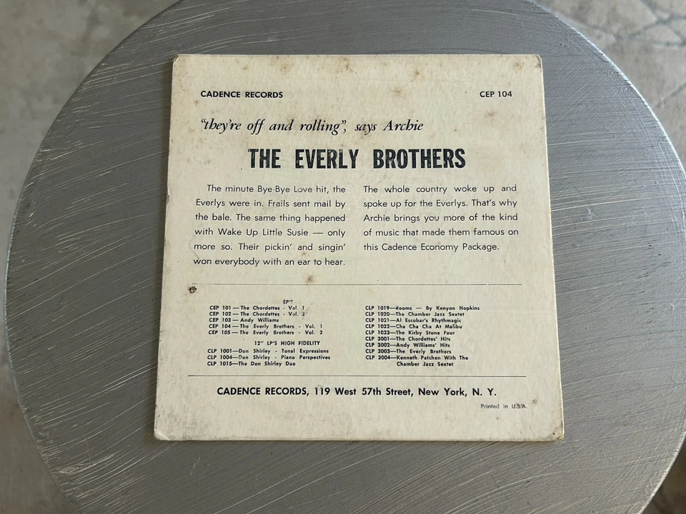 The Everly Brothers 4-Song EP Cadence CEP-104 45/Picture Cover - Image 2 of 4