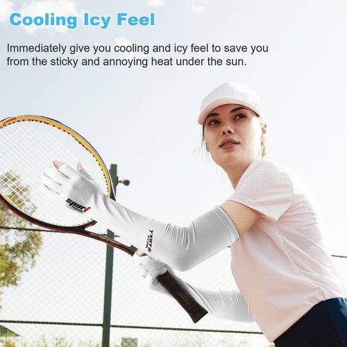 1 Pairs Cooling Arm Sleeves Cover UV Sun Protection Sports Outdoor For Men Women - Picture 8 of 45