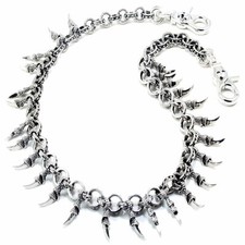 DK Claw Pendant Ring EMO Biker Trucker Key Jean Wallet Chain 27" Silver CS79