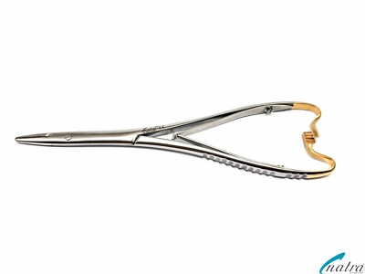 5x Porta Aghi Mathieu 18 Cm Oro TC Operazione Chirurgica Sutura - Foto 2