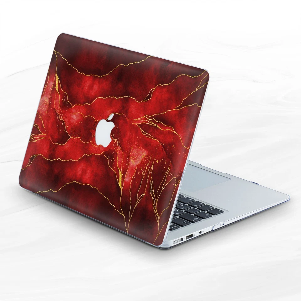 Estuche rígido Bloody Red Marble Golden Line para Macbook Air 13 Pro 16 13 14 15 Foto 3 de 4