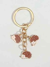 Portachiavi Unisex con ciondolo riccio ricci animali famiglia dorato