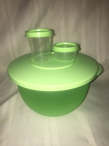 TUPPERWARE NEW Impressions Salad Set Bowl 1.3 L 5 1/2 Cups Midget & Smidget Lime - Picture 9 of 10