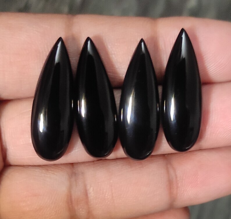 10 Pcs Genuine Indian Onyx Loose Gemstone Teardrop Cabochon Wholesale Lot