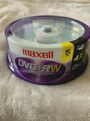 Maxell DVD+RW 15PK Discs 4.7GB 4x / 2Hrs(Spindle Silver)
