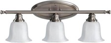 Murray Feiss VS11303-BS Garrett 3-Light Vanity Light - Brushed Steel Snow Glass