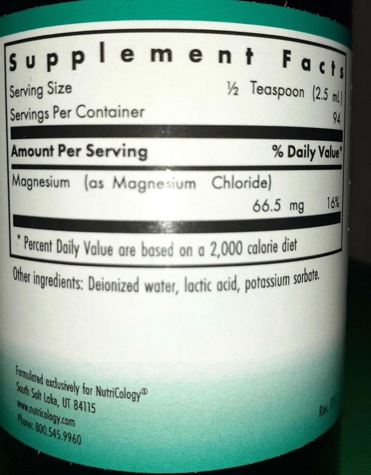 Líquido de cloruro de magnesio Nutricology 8 fl oz  Foto 2 de 3