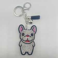 Trendy Bling Bling Dog Key Chains Ring Crystal Bling Cute Keychain for Bags