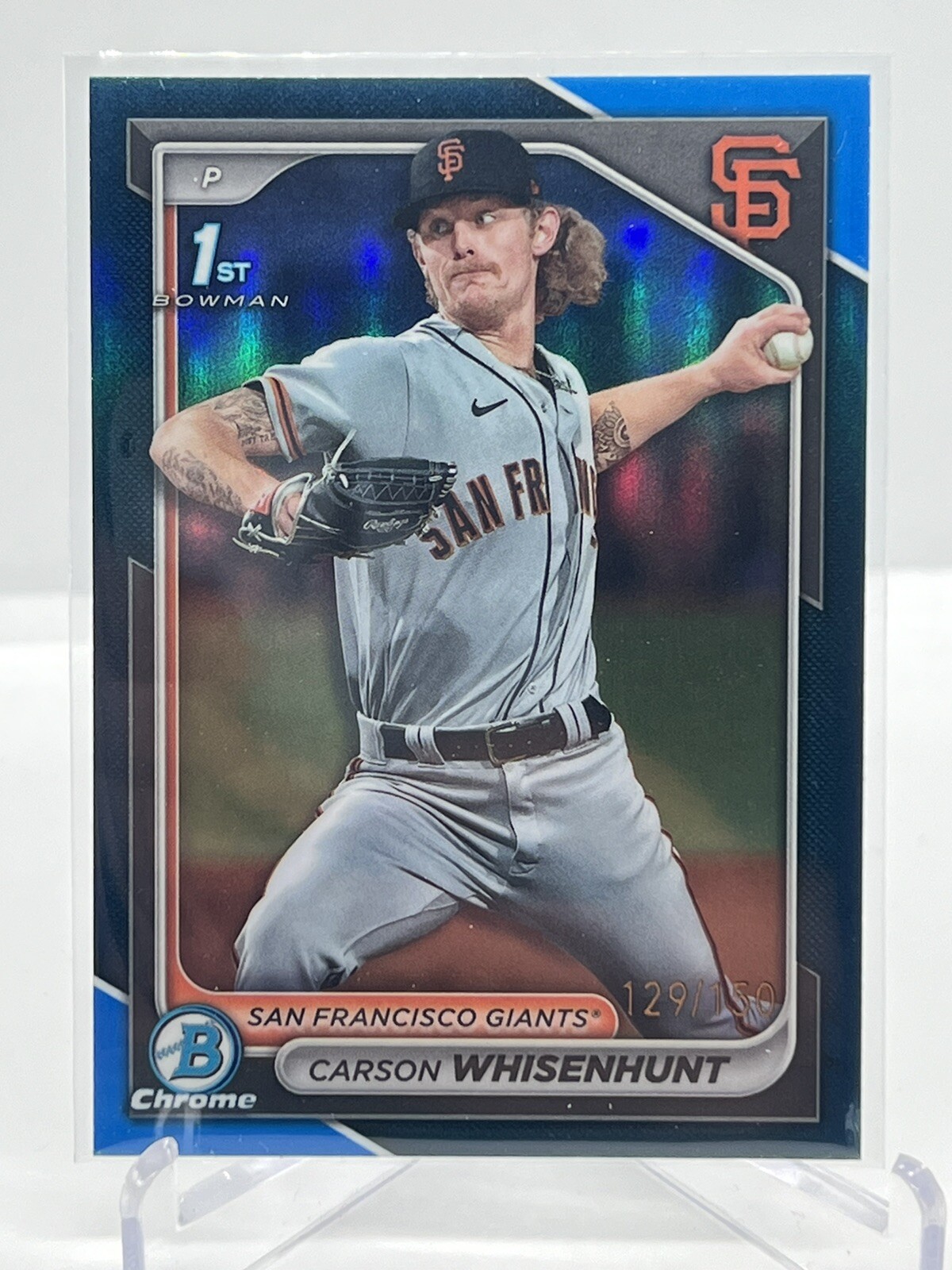 2024 Bowman Carson Whisenhunt 1st True Blue Chrome Refractor /150 Giants