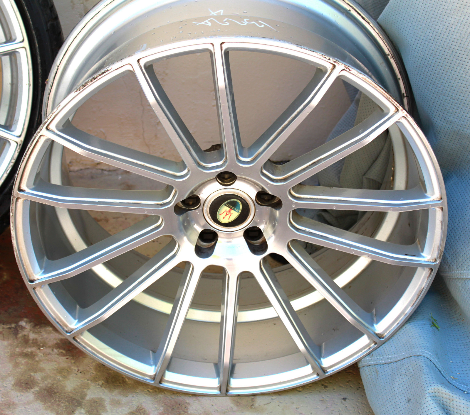 4 Matching 22" Savini Rims with 2 Tires 265/30ZR/22 Came of Maserati Gibli