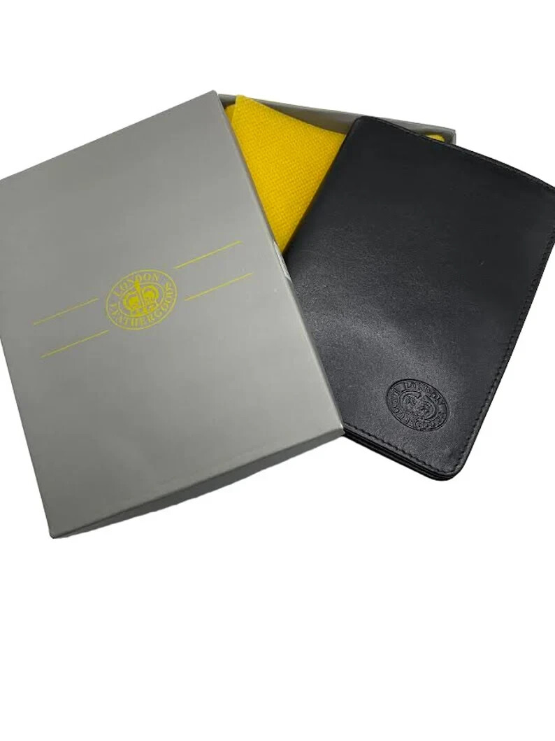 Portapasaportes de cuero genuino con ranuras con caja de regalo / pasaporte de cuero real