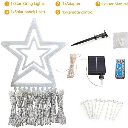 Solar Power 360LED Star Waterfall Light Party String Lights Christmas Tree Decor - Picture 15 of 23