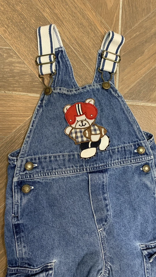 Vintage 90s Mini Wear Denim Romper Foot Ball Player 24 Months - Image 4 of 4