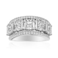 Nigerianischer WeißEr Topas Zirkon Silber Ring 1,78Ct