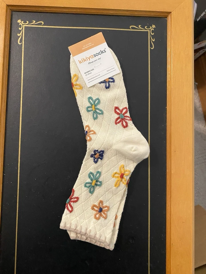 Calcetines Kikiya Mujer Mezcla Algodón - Lote de 4 Pares - Boho Floral - Talla 6-8 Foto 2 de 4