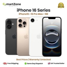Image of Apple iPhone 16/16E/16 PRO-MAX 128/256GB Unlocked 100% Battery GradeA Smartphone