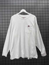 Ben Davis Long Sleeve T Shirt Mens XL White Pocket Logo Workwear Streetwear
