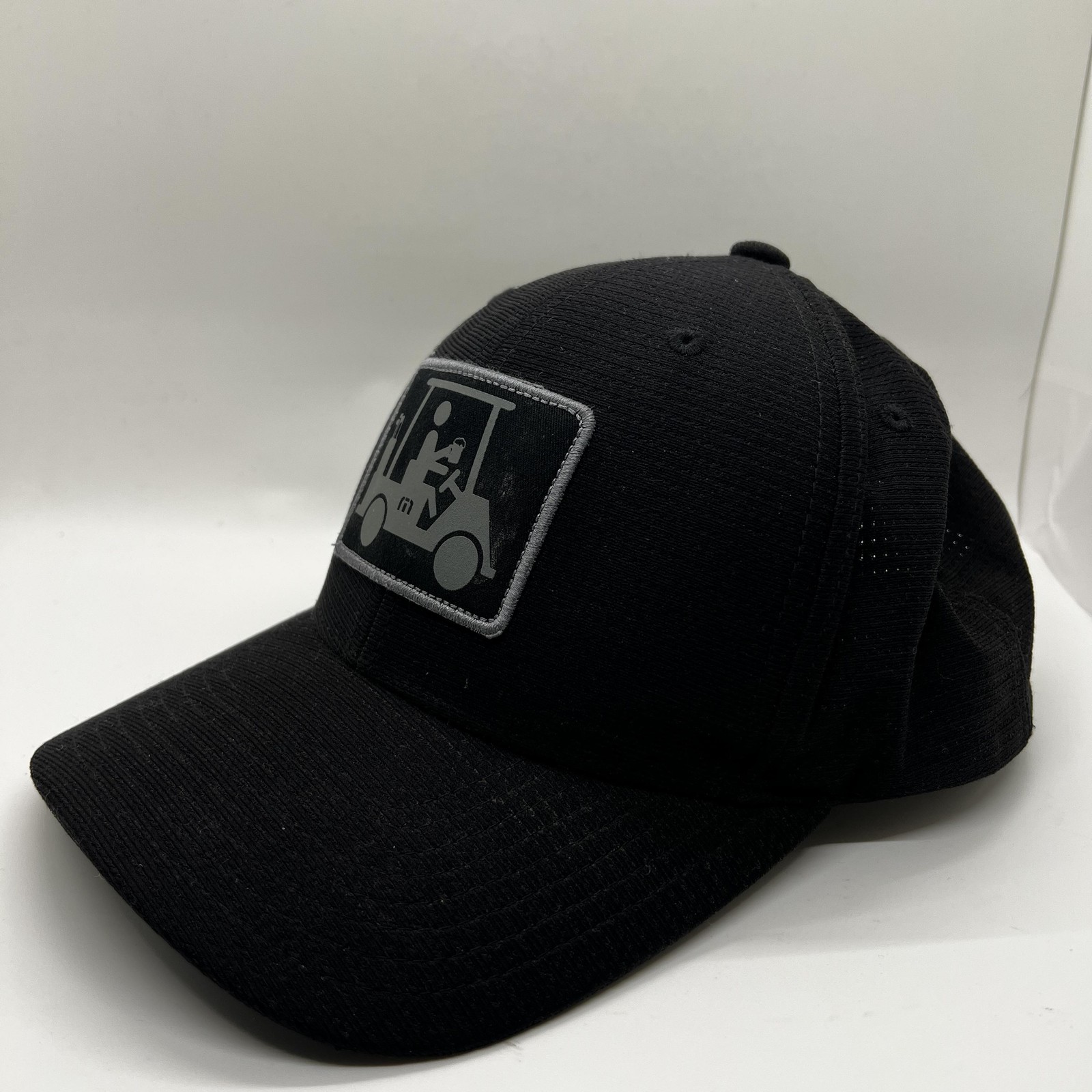Golf Cart Hat Cap Snap Back Black Patch Mesh Perf… - image 1