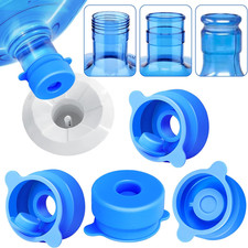 6 Pack Reusable 3  5 Gallon Water Jug Caps 55mm Silicone Non Spill Bottle Lids
