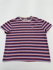 Tommy Jeans Kids Red Multi Stripe T-Shirt Size L Relaxed Fit