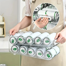 2Tier Soda Can Dispenser for Refrigerator Stackable Drink Organizer for Fridge