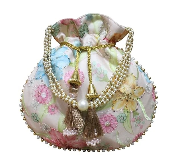 Handbag Party wear Embroidery gold Potli Bag and Wedding for Gift Women & girls