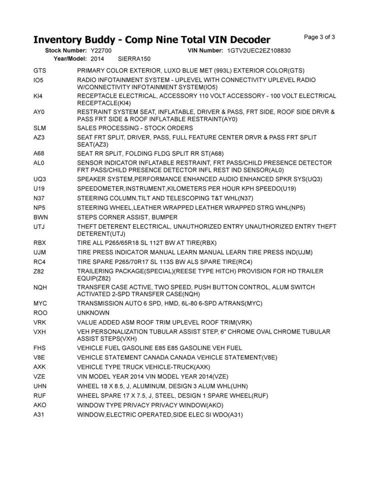 2014 2015 GMC Sierra 1500 Passenger Right RH Tail Light Lamp - Image 3 of 4