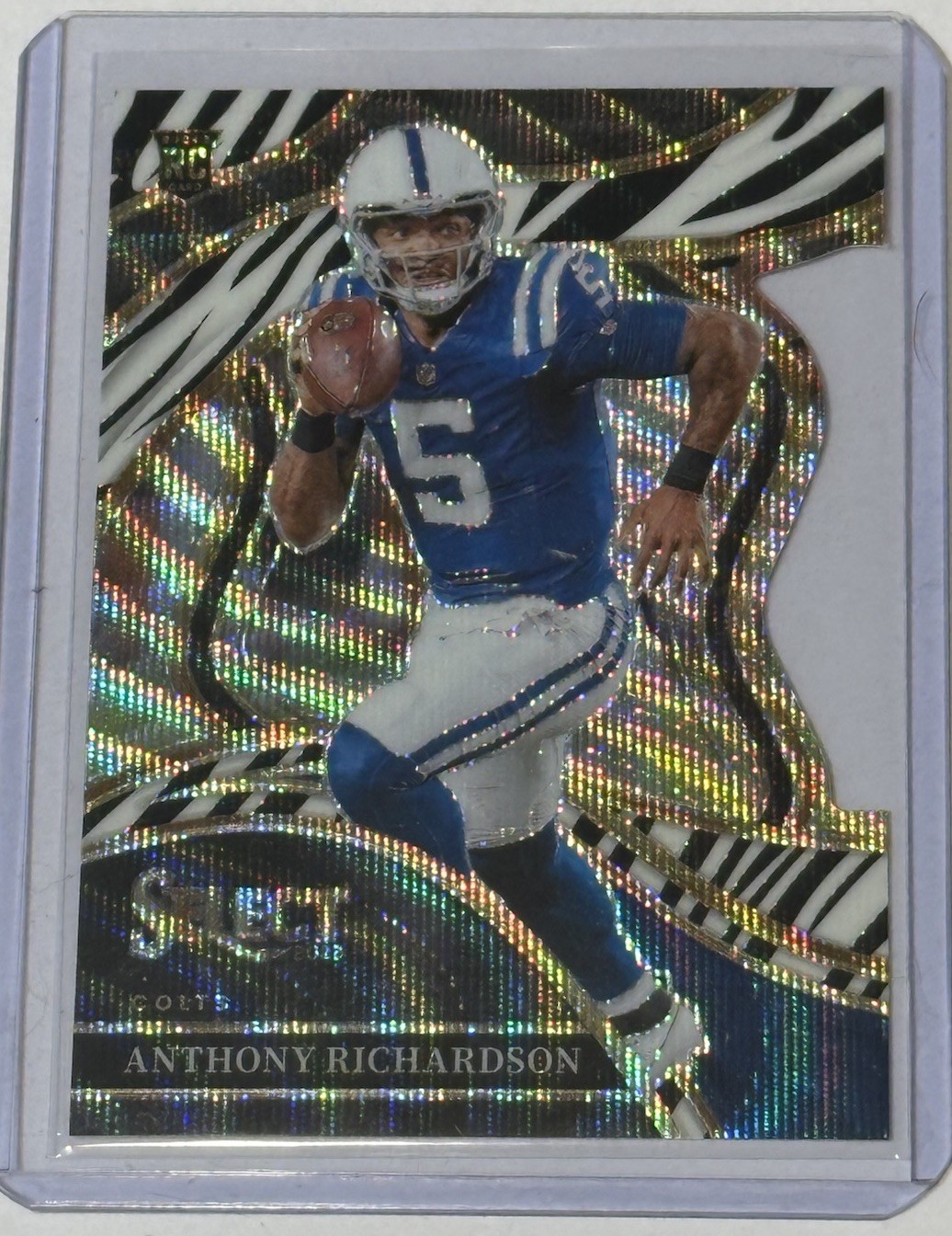 2023 Panini Select - Club Level Anthony Richardson #297 Zebra Prizm Die-Cut (RC)