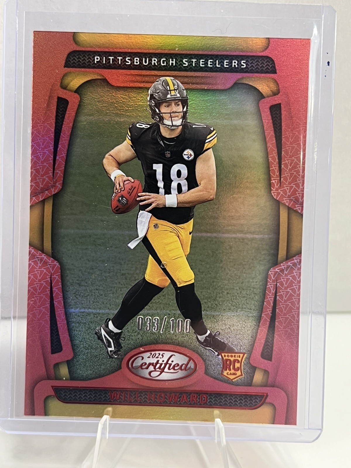 2025 Panini Certified - Will Howard #104 Red Mirror /100 Steelers