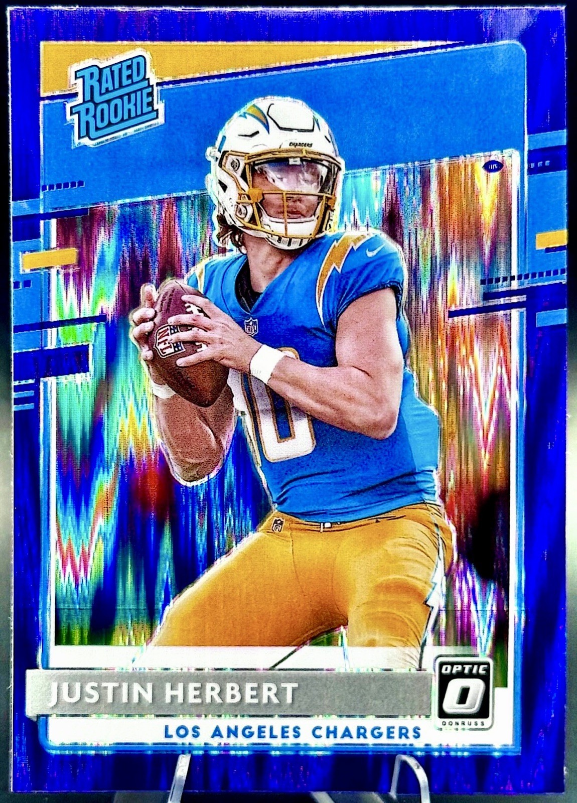 2020 Donruss Optic  Justin Herbert #153 Purple Shock Rated Rookie Chargers QB RC